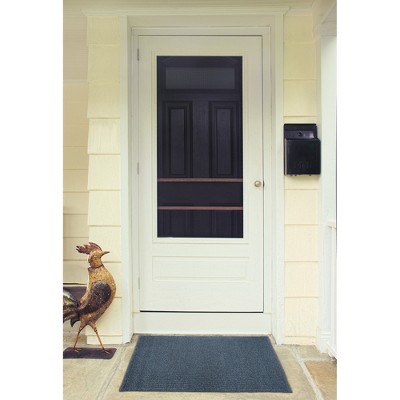 Navy Rectangular Reversible Synthetic Indoor/Outdoor Rug