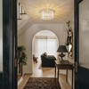 Rennnsan Vinarae 14"W 4-Light Drum Crystal Modern Glam Dimmable Flush Mount in Silver - 4 of 4