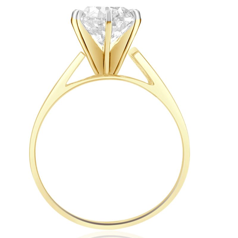 Pompeii3 2Ct Round Moissanite Solitaire Engagement Ring 14k Yellow Gold, 3 of 5