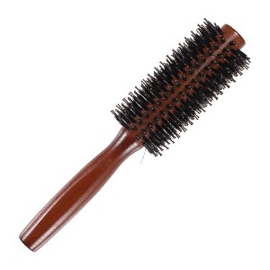 Unique Bargains Nylon Bristle Round Curling Hair Ruled Comb Brown 8.66" - 1 of 4
