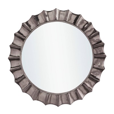 35" x 35" Modern Aluminum Wall Mirror Black - Olivia & May