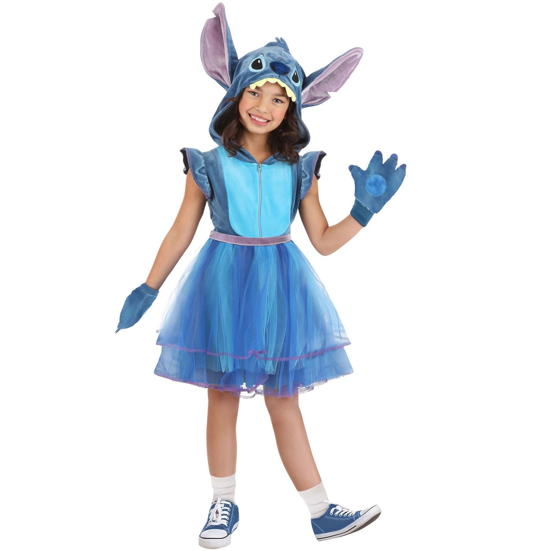 HalloweenCostumes.com Small  Girl  Disney Stitch Kids Costume Dress, Blue/Blue/Purple