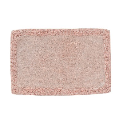 SKL Home Rosario Tufted Bath Rug Pink : Microfiber, Machine Washable, Non-Slip Backing