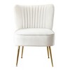WestinTrends Phoebe Upholstered Tufted Velvet Accent Chair With Metal Leg - 3 of 4