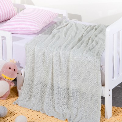 Bamboo Cable Knit Toddler Blanket, Soft and Breathable Touch Baby Blanket - NTBAY