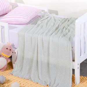 Bamboo Cable Knit Toddler Blanket, Soft and Breathable Touch Baby Blanket - NTBAY - 1 of 4