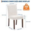 Dining Chairs Set of 2 Upholstered Stripes Tufted Dining Chair with Wood Legs Kitchen Chairs with Padded High Back Adjustable Foot Dining Room Chairs - 3 of 4