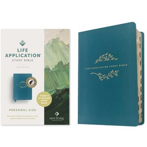NLT Life Application Study Bible, Third Edition, Personal Size (Leatherlike, Teal Blue, Indexed, Red Letter) - (Leather Bound) - 1 of 1