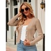 Womens Lightweight Knit Cardigan V Neck Long Sleeve Front Button Down Elegant Shrugs - 3 of 4