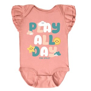 The Juniper Shop Mini Smiley Play All Day Flutter Sleeve Bodysuit - 1 of 4