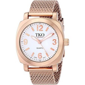 TKO Orlogi Women's Rose Gold Milano Boyfriend Watch with Rose Gold Mesh Bracelet - 1 of 2