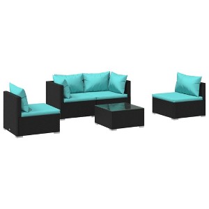 vidaXL Garden Lounge Set Black PE Rattan Modular Garden Lounge Set - 1 of 4