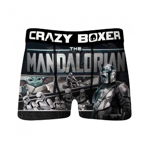 Mens Crazy Boxers Star Wars The Mandalorian and Child Scene Boxer Briefs - 1 of 3