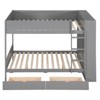 NicBex Twin Over Twin Bunk Bed with Guardrail and 2 Drawers,Loft Bed with Ladder and Multi-layer Cabinet,Noise Reduced Bunk Beds for Bedroom - 2 of 4