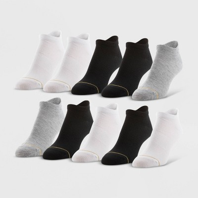 All Pro Women's Lightweight 10pk No Show Tab Socks - White/gray/black 5 ...