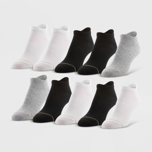 All Pro Women's Lightweight 10pk No Show Tab Socks - White/Gray/Black 4-10: Moisture Wicking, Stretch Fabric - 1 of 3
