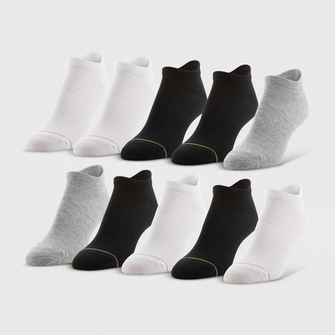 All Pro Women's Lightweight 10pk No Show Tab Socks - White/gray