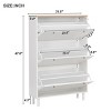 Tipping Bucket Shoe Cabinet With Flip Drawers And Hooks,Wood Grain Pattern Top Shoe Rack With Adjustable Panel,Entryway Shoe Cabinet-Cuddlewood - 4 of 4