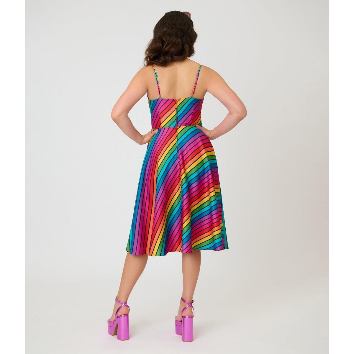 Unique Vintage Women's Spaghetti Strap Midi Dress - thumbnail 2