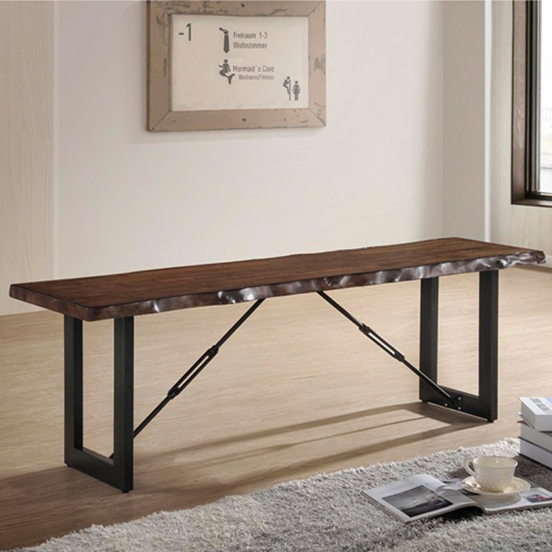 54&#34; Wade Wood Dining Bench Walnut - HOMES: Inside + Out, 3 of 5