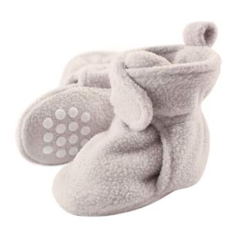 Luvable Friends Baby and Toddler Cozy Fleece Booties, Gray