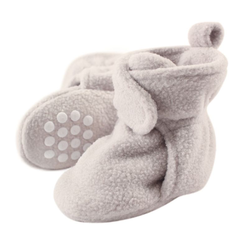 Luvable Friends Baby and Toddler Cozy Fleece Booties, Gray, 1 of 2