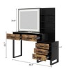 46.8'' Vanity Desk with Mirror, LED Lights and Power Outlet, Makeup Vanity Table with 5 Drawers - 3 of 4