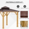 Outsunny 10' x 10' Hardtop Gazebo with Galvanized Steel Double Roofen Frame, Permanent Pavilion with Ceiling Light Hook, for Garden, Patio - 4 of 4