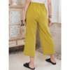 ECUPPER Womens Cotton Cropped Pants Loose Fit Wide Leg Capri Casual Plus Size Elastic Waist Trousers - 4 of 4
