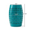 Apollos Modern Lace Cut Iron Side Table,12"Round End Table With Storage,Drum Accent Table-Cuddlewood - 4 of 4