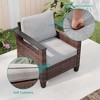 Sonkuki 3 Pieces Patio Chairs & Side Table, PE Rattan Wicker Patio Furniture with Washable Cushion - 4 of 4