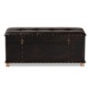 Janna Rustic Faux Leather Upholstered and Wood Storage Ottoman Dark Brown/Oak Brown - Baxton Studio - 3 of 4