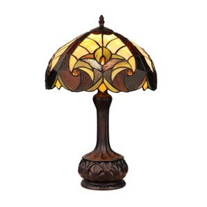 Chloe Lighting LIAISON Tiffany-Style Antique Dark Bronze 1-Light Victorian Table Lamp 12" Shade - 1 of 4