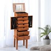 Costway Vintage Jewelry Cabinet Chest Storage Organizer Drawers&Mirror - 3 of 4