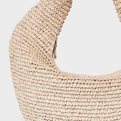 Universal Thread Straw Crescent XL Tote Handbag - Universal Thread™ Natural — фото 5