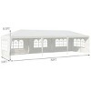 Tangkula 10' x 30' Outdoor White Wedding Party Event Tent with 5 Removable Side Walls - 3 of 4