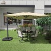 CASAINC 10 FT Square Cantilever Umbrella with Base - 4 of 4