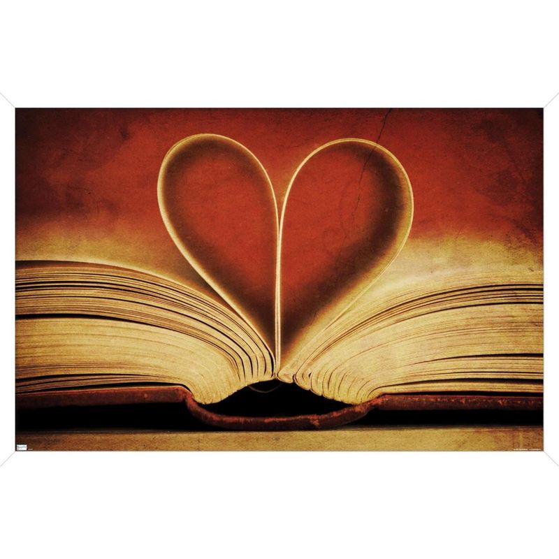 Trends International Tom Quartermaine - Book Pages in Heart Shape Framed Wall Poster Prints, 1 of 7