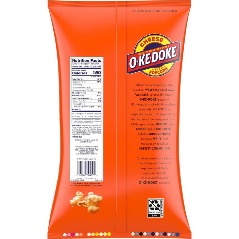 O-Ke-Doke Popcorn Cheese Popcorn - 7.5oz, 2 of 7