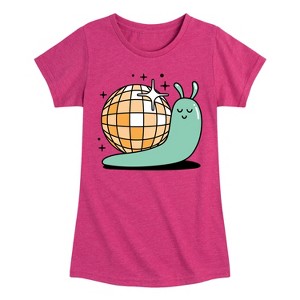 Girls' - Instant Message - Disco Snail -Youth Girls Short Sleeve T-Shirt Fitted Short Sleeve Graphic T-Shirt - 1 of 4