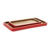 Red Trimmed Wooden Tray (Set of 2) - 2 of 4