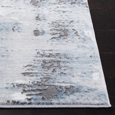 Eclipse Gray Abstract Hand-Knotted 2'7" x 5' Easy-Care Rug