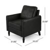 31" Microfiber Club Chair with Plush Cushions and Birch Wood Frame - 3 of 4