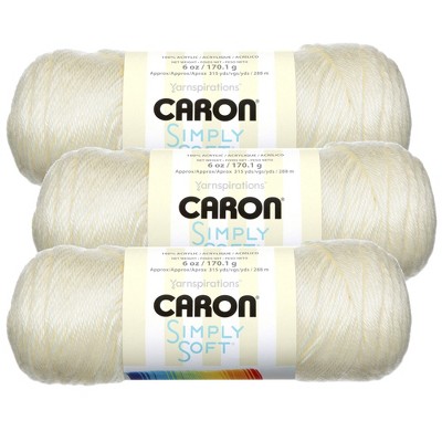 (Pack of 3) Caron Simply Soft Solids Yarn-Off White