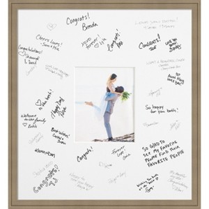Florence Signature Mat Picture Frame – Guest Book Alternative for Weddings, Graduations, or Retirement – Autograph Photo Mat for Signature Board - 1 of 4