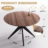 YOUNIKE Round Dining Table for Small Spaces, Modern Wooden Kitchen Table with Metal Legs, Living Room Table for Kitchen, Breakfast Nook - 3 of 4