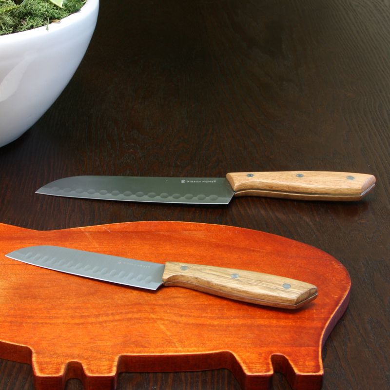 Gibson Home Seward 2 Piece Stainless Steel Santoku Knife Cutlery Set with Wood Handles, 2 of 5