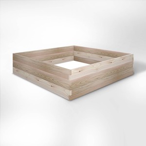 CedarCraft Ground Cedar Planter Square Outdoor Garden Bed Natural 45"x45"x10.5" - 1 of 4