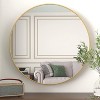 PexFix 39" Round Wall Mirror Circle Bathroom Mirror Gold Metal Frame for Bathroom Entryway Bedroom Living Room Wall Mounted Modern Rustic Decor - 4 of 4