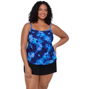 Trimshaper Women's Farrah Plus Swim Romper with Pockets - 1 of 3